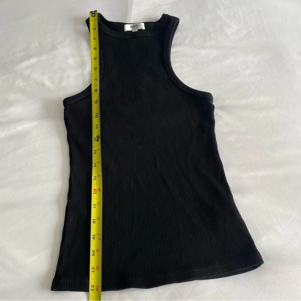 Agolde Ribbed Midnight Black Racerback Tank Top - Picture 13 of 13